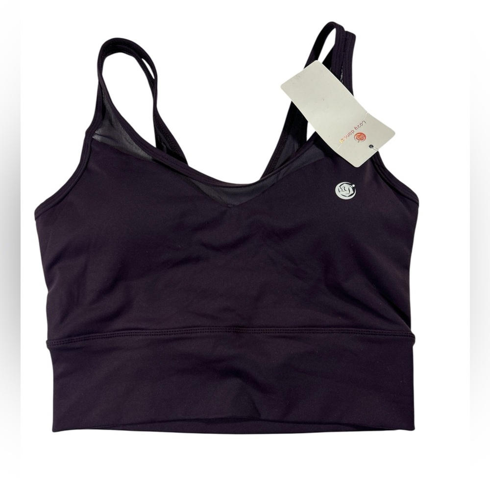 Lazy Dancer Purple Mesh Back Sports Bra Crop‎ Top NWT Small
